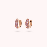 Graduated Hoop Earrings with Cubic Zirconia Pavé