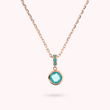 "Forzatina Chain Necklace with Pavé and Round Gem Prism"