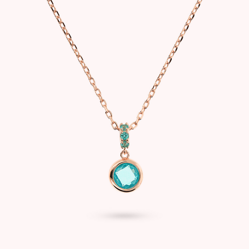 "Forzatina Chain Necklace with Pavé and Round Gem Prism"