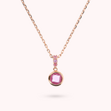 "Forzatina Chain Necklace with Pavé and Round Gem Prism"