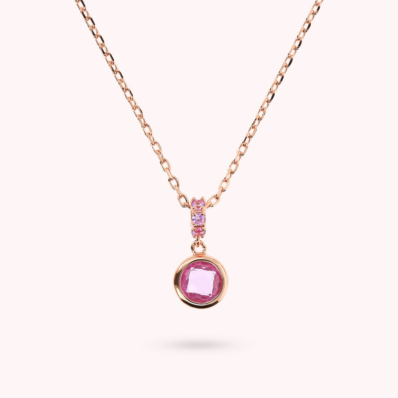 "Forzatina Chain Necklace with Pavé and Round Gem Prism"