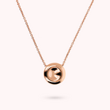 Rolo Chain Necklace with Shiny Button Pendant