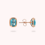 Stud Earrings with Baguette Gem Prism