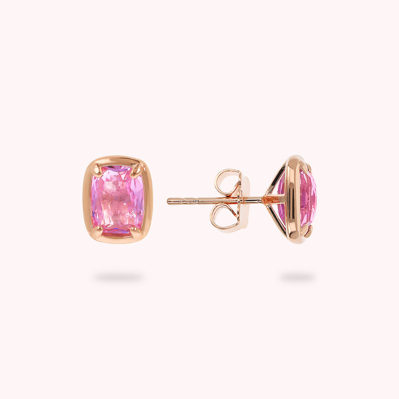 Stud Earrings with Baguette Gem Prism