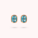 Stud Earrings with Baguette Gem Prism