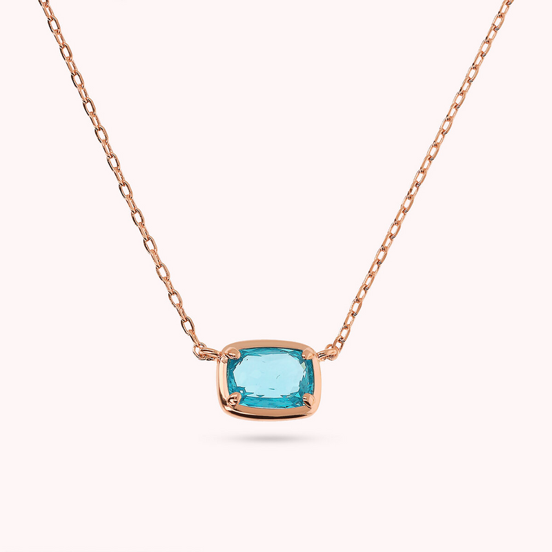 Chain Necklace with Baguette Gem Prism