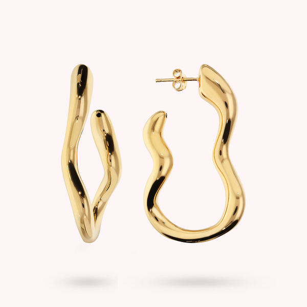 Wavy Golden Earrings