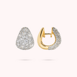 Golden Drop Earrings in Cubic Zirconia Pavé