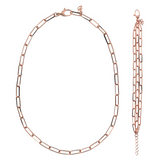 Necklace and Multistrand Bracelet Set with Elongated Forzatina Chain