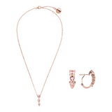 Set Collana e Orecchini Cuore con Cubic Zirconia Rosa