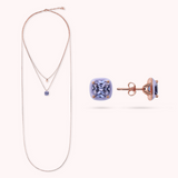 Set Collana e Orecchini Smaltati con Cubic Zirconia Viola