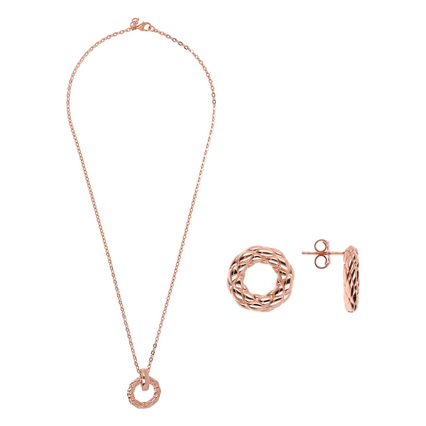 Matelassé Necklace and Lobe Earrings Set